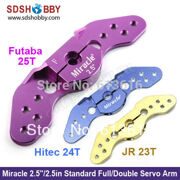 Miracle 2.5"/2.5in Standard Full Servo Arm/Double Servo Arm for 23T JR/ 24T Hitec/ 25T Futaba Servo