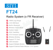 Радиосистема SIYI FT24 с пультом дистанционного управления и телеметрическим Bluetooth мини-приемником для гоночных дронов 2,4 ГГц 15 км передатчик